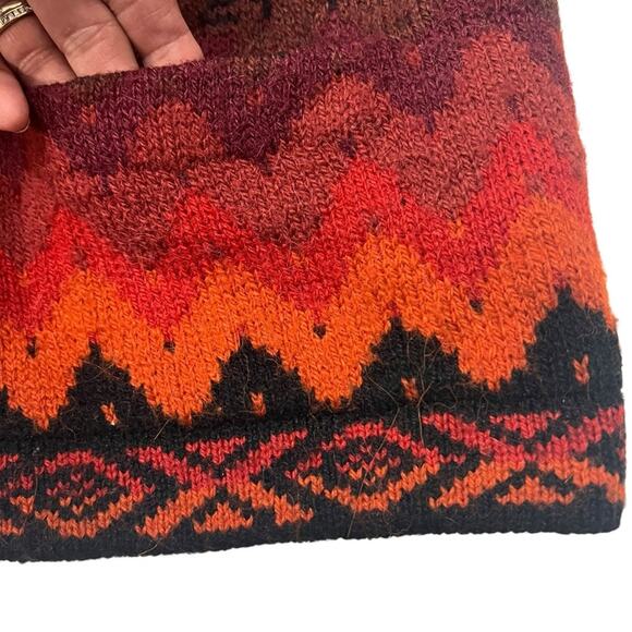 Alexis 100% Baby Alpaca |  Women’s Large Cardigan Sunset Colors | Andes Peru - Picture 5 of 9